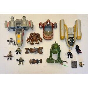 Playskool 2017 Star Wars Jedi Luke Skywalker Rancor Landspeeder X-wing Lot